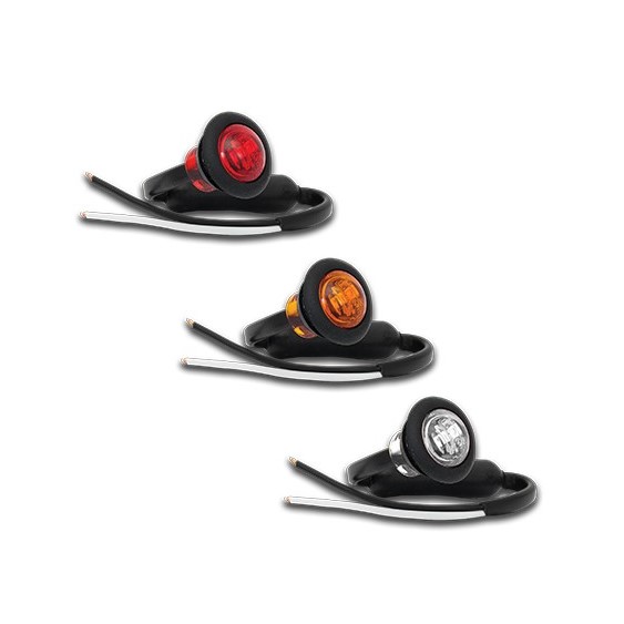 LED rund rød bag markeringslygte 12V/24V - Billede 3