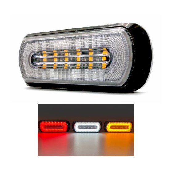 Kombi LED hvid positionslygte / baklys med orange advarsels lys