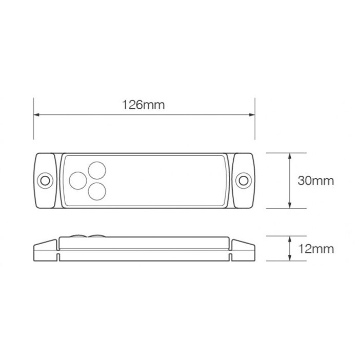 LED lavprofil bag markeringslygte med refleks og 5m kabel - Billede 3