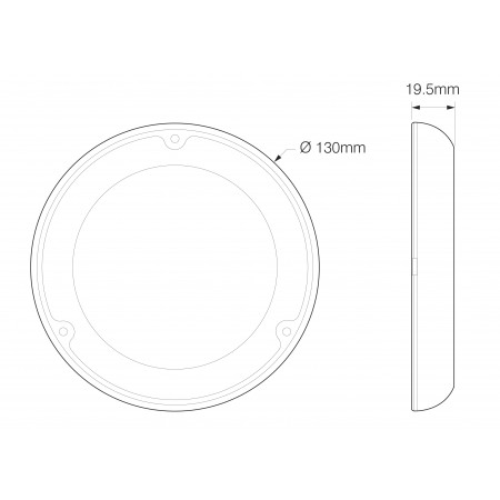Alternative view of LED rund interiør lampe kontaktløs Ø130mm