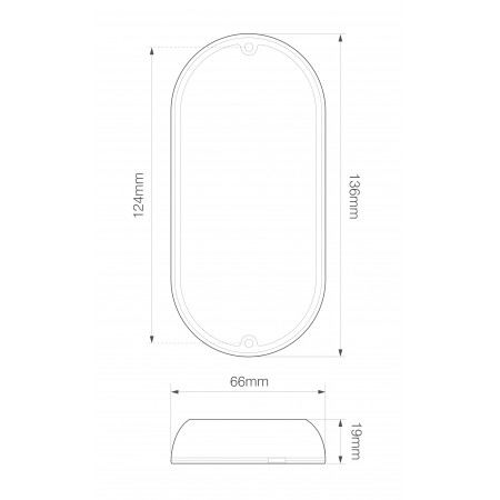 Alternative view of LED oval interiør lampe med touch kontakt