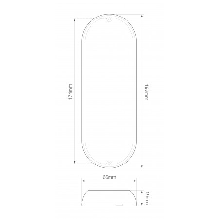 Alternative view of LED oval interiør lampe kontaktløs