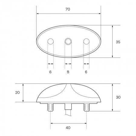 LED trailer side markeringslygte med krom ramme - Billede 3