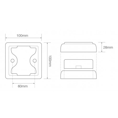Alternative view of LED 100mm kvadratisk udskiftningsramme sort