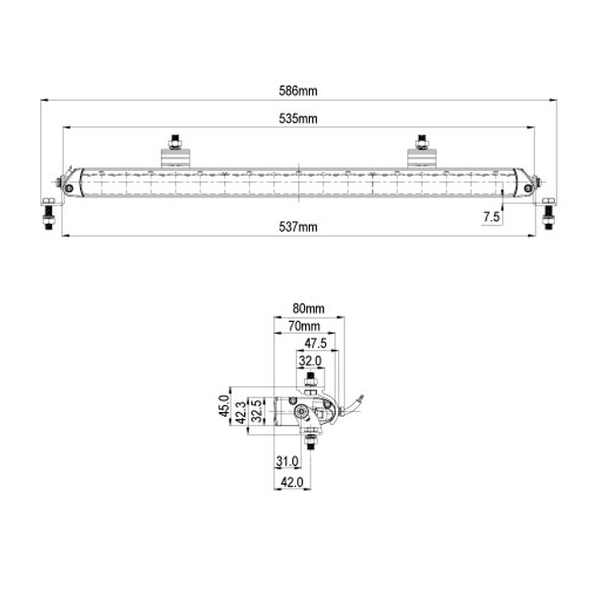 Explorer LED fjernlys bar 535mm 7560 Lumen - Billede 3
