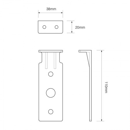 Alternative view of LED beslag til EU38 serien