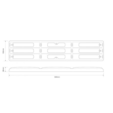 Alternative view of LED 9-modul slimline kombinations baglygte sort