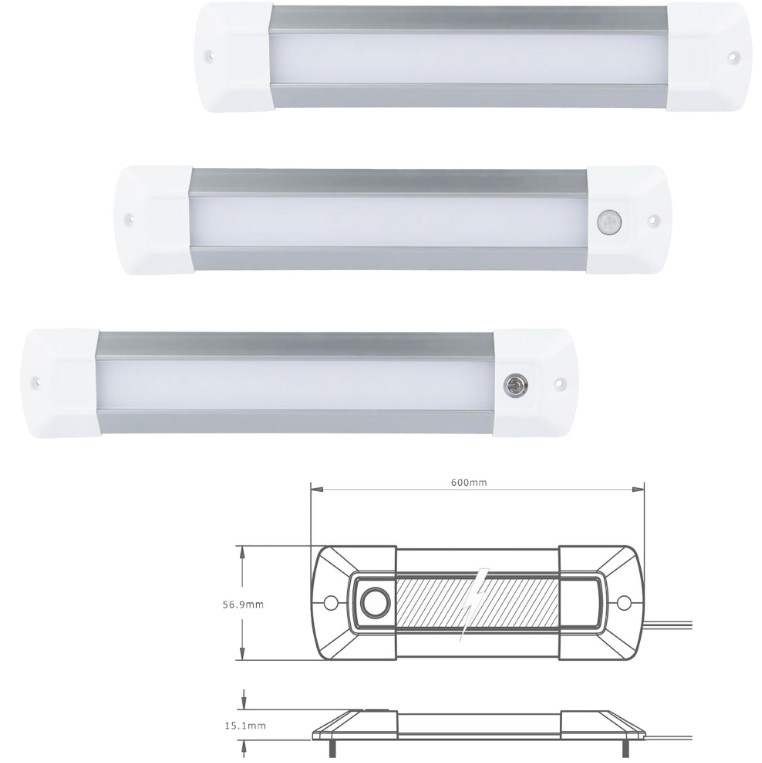 LED interiør 600mm lys skinne med pir sensor - Billede 2