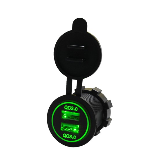 Indbygnings USB udtag 12/24V 2 x USB A