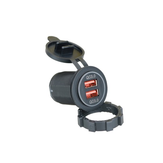 Alternative view of Indbygnings USB udtag 12/24V 2 x USB A