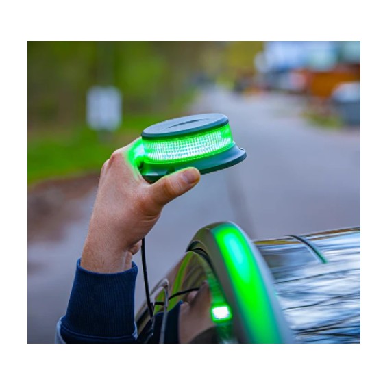 Alternative view of Led rotor tagblink Grøn med magnet & cigarstik R65