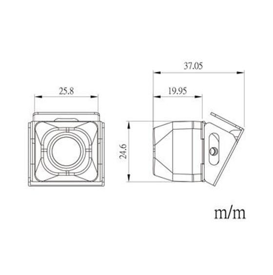 Alternative view of Bak Kamera firkantet 170 grader sort