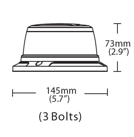 Alternative view of LED Beacon 145mm m. hvidt glas og natsænkning