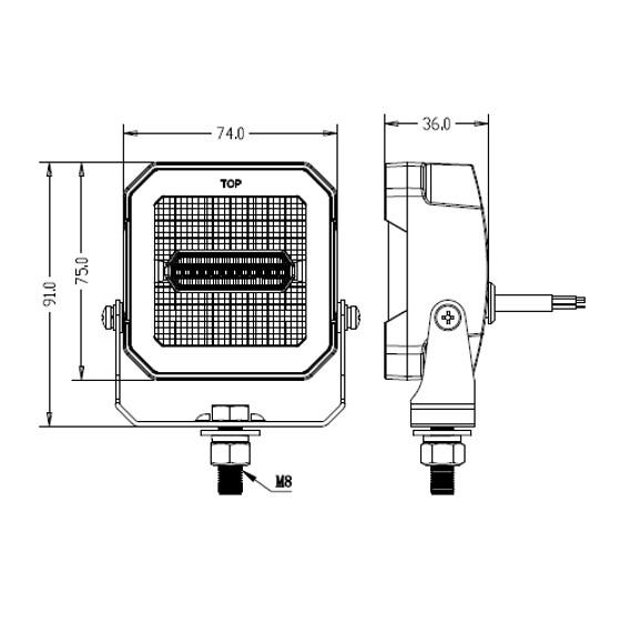 Alternative view of LED kompakt firkantet arbejdslampe R148 godkend